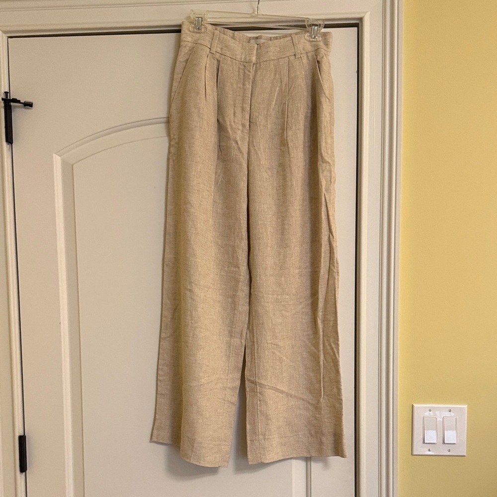 NWOT Abercrombie & Fitch Harper Tailored Linen Blend Pant SHORT - Picture 2 of 5